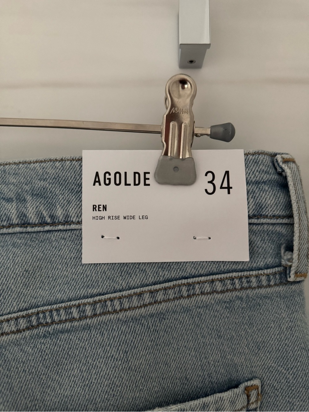 AGOLDE Ren High Rise Wide Leg Jeans Women's Size 34 Light Wash NWT - Picture 5 of 7